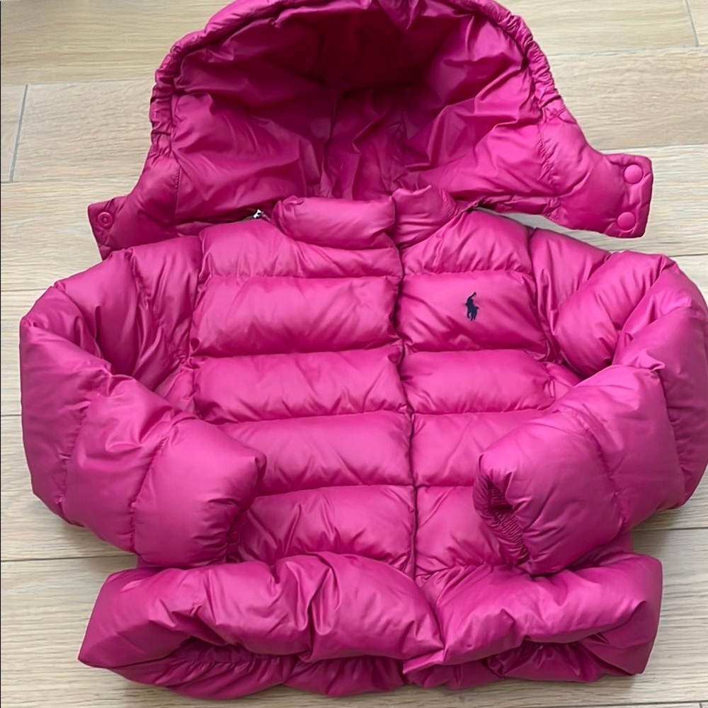 Polo by Ralph Lauren Pink Puffer Jacket with Hood